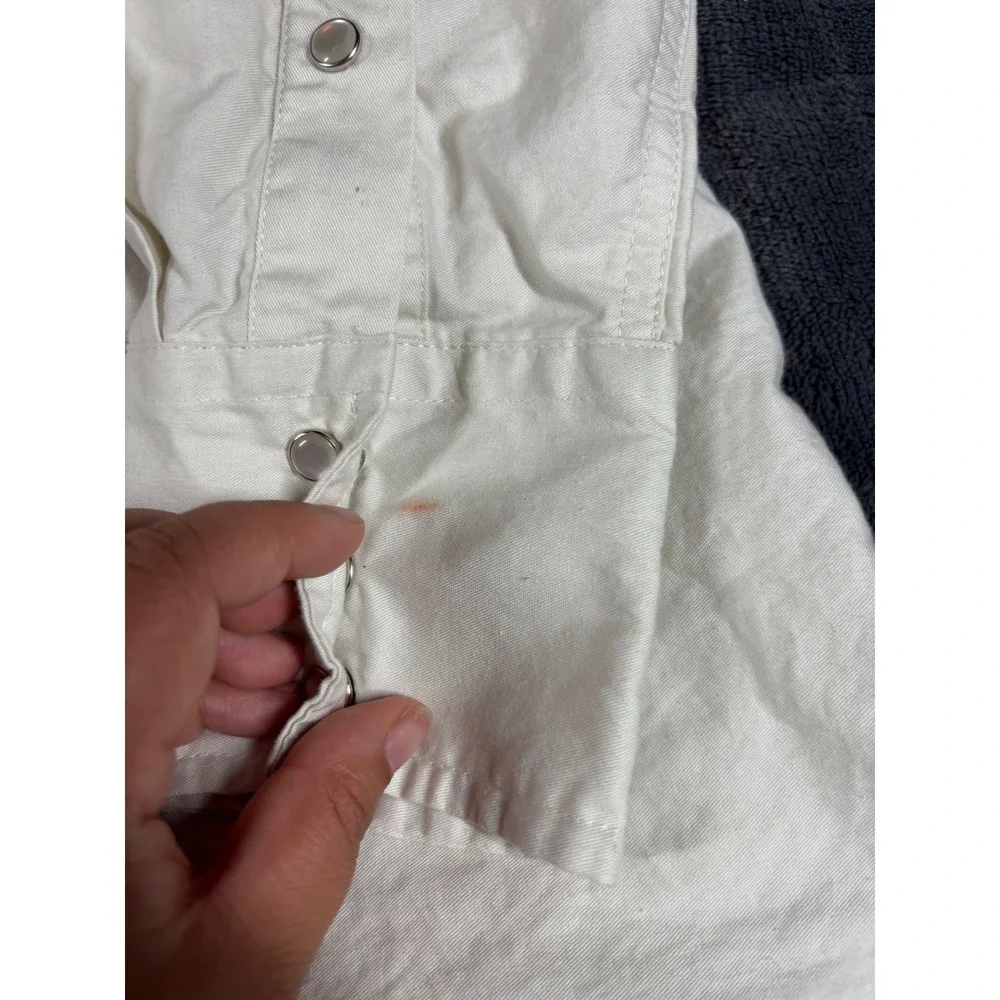 Cumberland Outfitters Mens Aztec Western Pearl‎ Snap Shirt White Black Medium